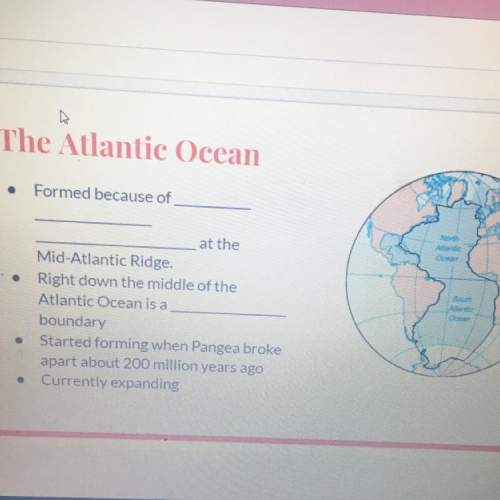 The atlantic ocean formed because of  at the mid-atlantic ridge. right down