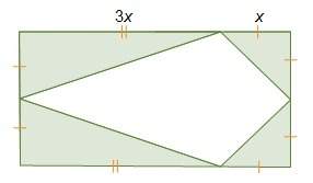 The figure shows a kite inside a rectangle. which expression represents the area of the shaded regio