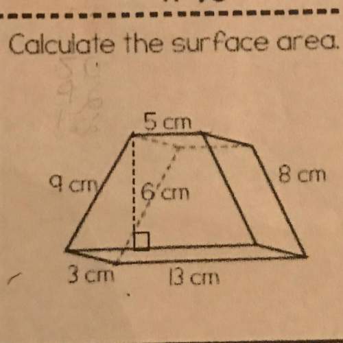 Calculate the surface area of answer answer choices are •213 •336 •288