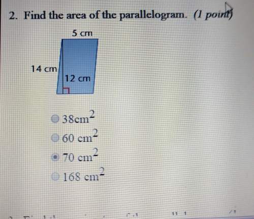Check my answer! asap! its due ! find the area of the parallelogram. you so much!