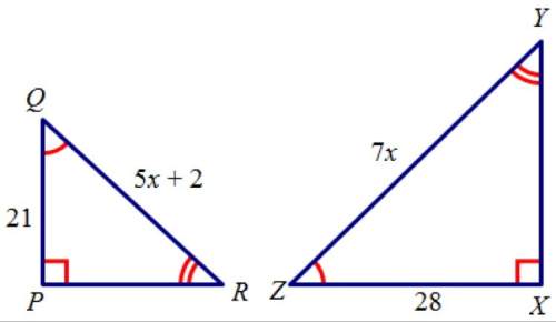 The triangles above are similar. write a similarity statement and solve for x if possible