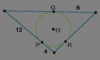 Circle o is inscribed in the given triangle. what is the perimeter of the triangle? 22 units 30 uni