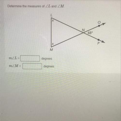 Determine the measures of angle l and m