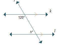 Two parallel lines are crossed by a transversal. what is the value of h?  h