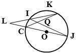 Given: measure of angle kj = 124°, measure of ic =38° find: m∠cqj, m∠lij.