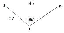 What is the approximate measure of angle k? use the law of sines to find the answer. 20