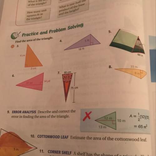 Describe the correct the error in finding the area of the triangle