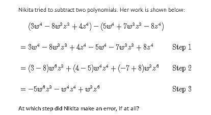 At which step did nikita make an error, if at all?