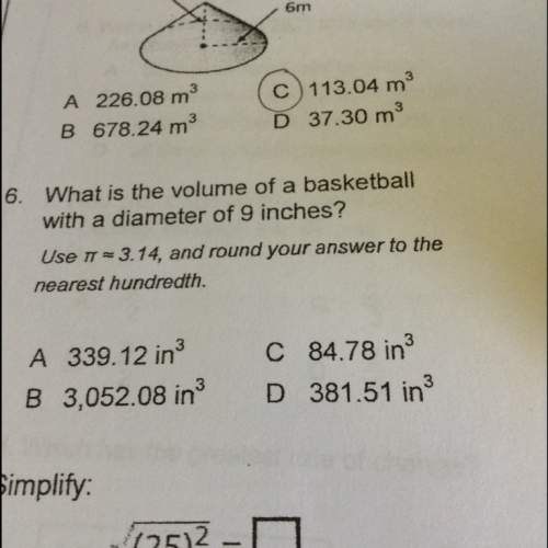 What is the volume of a basketball with a diameter of 9 inches ?