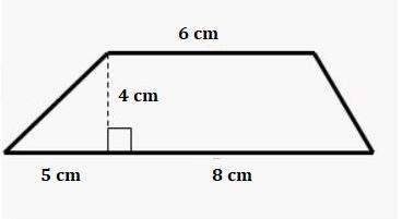Find the area of the trapezoid by decomposing it into other shapes. a) 33 cm2  b) 36 cm2