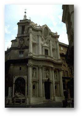 Who was the architect of the church seen above? a. bramoni b. borromini c. bernini d. balboa&lt;