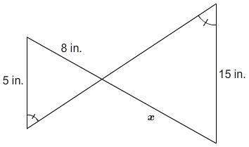 What is the value of x?  x = in.