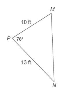 What is the length of angle mn, to the nearest tenth of a foot?  a. 10.6 ft b. 14.