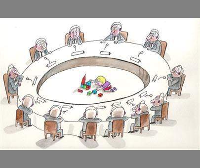 "political meeting of the future" the men in this cartoon represent. -members of g