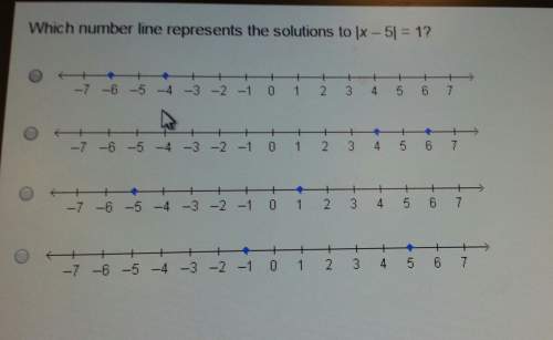 Which number line represents the solutions to [x-5]=1