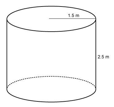 What is the exact volume of the cylinder?  enter your answer in the box. ent