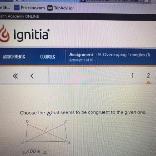 Choose the triangle that seems to be congruent to the given one