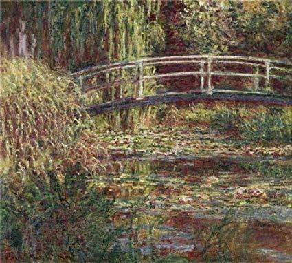 What impressionist techniques did monet use in waterlily pond, harmony in pink?  a. chia