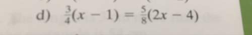 Solve the equation to find the variable x
