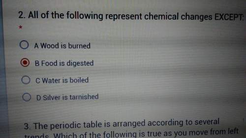 All of the following chemical chanes except