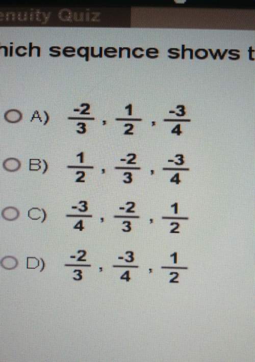 Which sequence shows the numbers in order from least to greatest