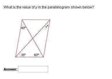 What is the value of y in the parallelogram shown below?