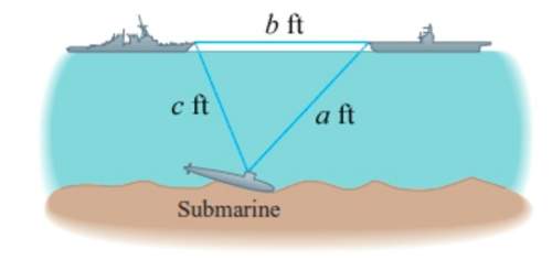 Use the distances shown in the following figure to determine the depth of the submarine below the su