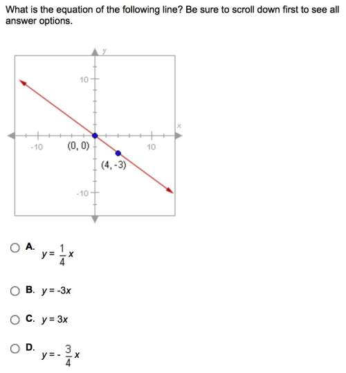 what is the equation of the following line? be sure to scroll down first to see all ans