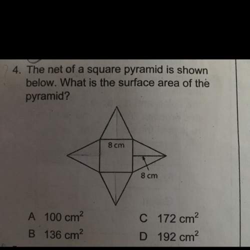 The net of a square pyramid is shown below. what is the surface area of the pyramid?