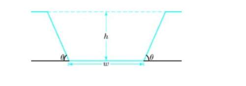 Find the area of the trapezoidal cross-section of the irrigation canal shown below. your answer will