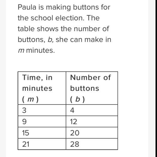 What equation represents the relationship between the number of buttons she can make and the time in