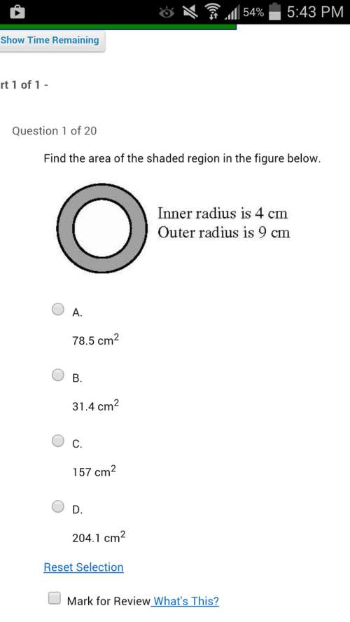 Find the area of the shaded region in the figure below.  a. 78.5 cm2