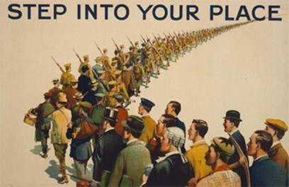 This poster was created by the government of great britain during world war i. what is its message a