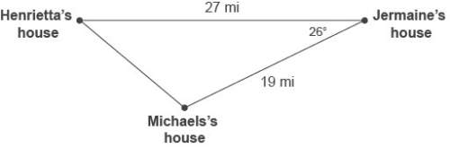 Jermaine, henrietta, and michael are each at home. their relative locations are shown in the diagram