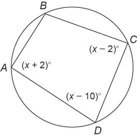 Quadrilateral abcd is inscribed in a circle. find the measure of each of the angles of the quadrilat