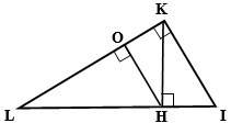 Find the missing lengths:  lo=5 and ok=4, find oh and kh.