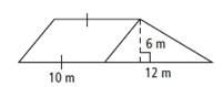 What is the area of the figure below?  a. 36 m b. 60 m c. 72 m d. 96 m