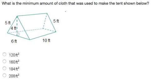 Hurry  what is the minimum amount of cloth that was used to make the tent shown below?