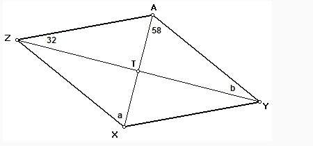 In rhombus ayxz, which is 3a + 2b?  243 degrees 238 degrees 228 degrees