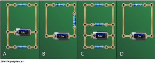 Which of the following illustrates 2 resistors in a series circuit?