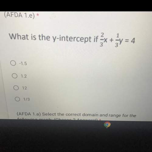 What is the y-intercept o -1.5 o 1.2 o 12 o 1/3