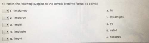 Match the following subject me to the correct preterite forms