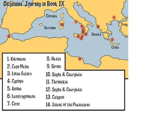 From this map we can see that the first of odysseus' adventures occurs a. in troy. b. in hades