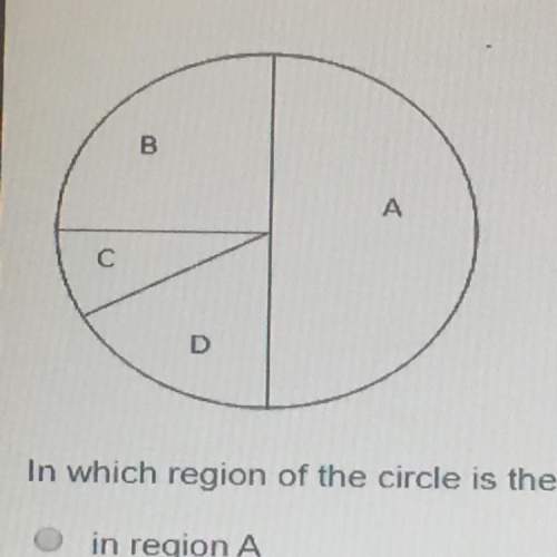 Apoint is randomly chosen in the circle shown below. in which region of the circle is the poin