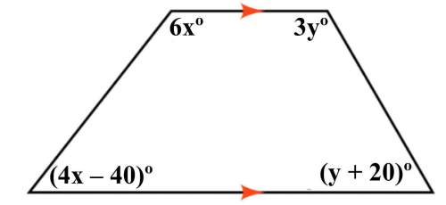 Evaluate the diagram below. find the values of x and y.