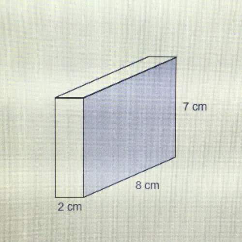 This prism has a surface area of 172 cm². what would the surface of the prism be if each dimension w