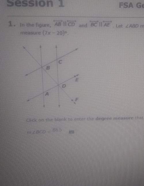 In the figure ab is parallel to cd. bc is parallel to ae. angle abd measures (3x+4). angle bcd measu