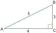 Triangle a b c is shown. angle b c a is a right angle. the length of hypotenuse a b is 5, the length