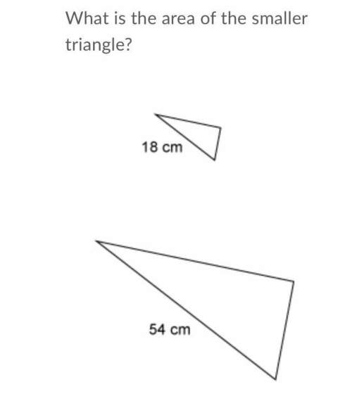 The triangles are similar. the area of the larger triangle is 567 cm². what is the area of the small