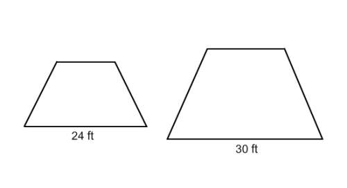 both trapezoids are similar. the area of the larger trapezoid is 61 ft2. which is the b